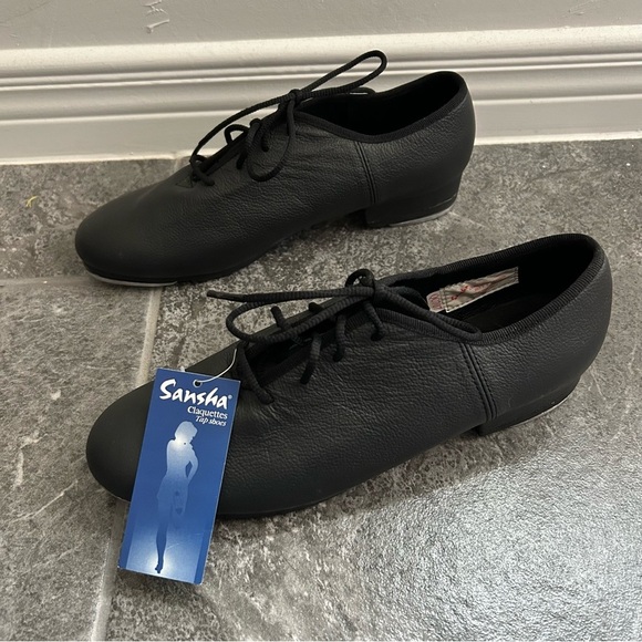 Sansha Black Tap Dance Shoes Size 11 Womens 10 Mens 7.5 EU 41 - Picture 2 of 11